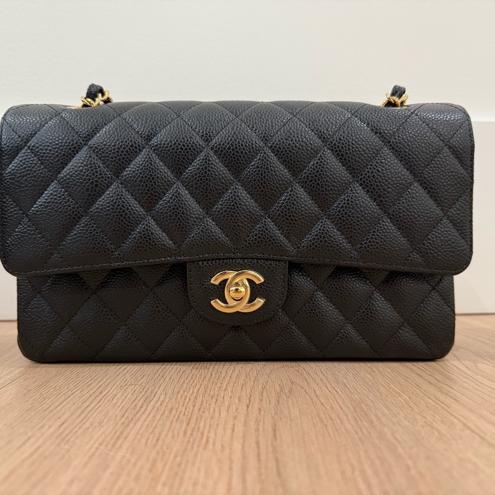 Chanel Black Quilted Shoulder Bag with Gold Hardware